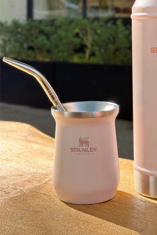 MATE STANLEY ROSA + BOMBILLA DE REGALO