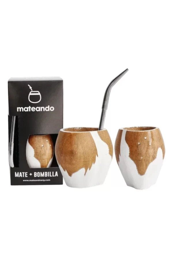 MATE VACA RANCHERO + BOMBILLA PICO LORO