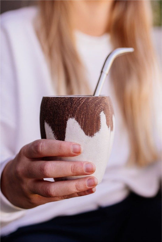 MATE DE ALGARROBO MUU + BOMBILLA PICO LORO