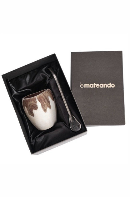 MATE DE ALGARROBO MUU + BOMBILLA PICO LORO