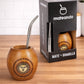 MATE ALGARROBO SOL DE MAYO ARGENTINO + BOMBILLA + CAJA DE REGALO