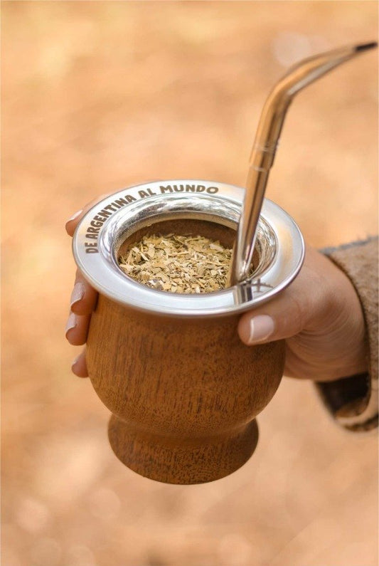 MATE CAMIONERO DE ALGARROBO + BOMBILLA DE REGALO